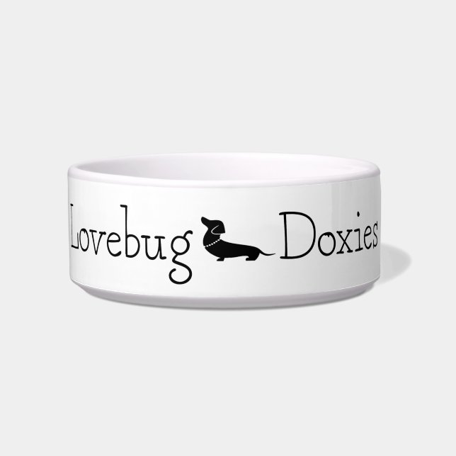 Lovebug Doxies Logo Voerbakje (Voorkant)
