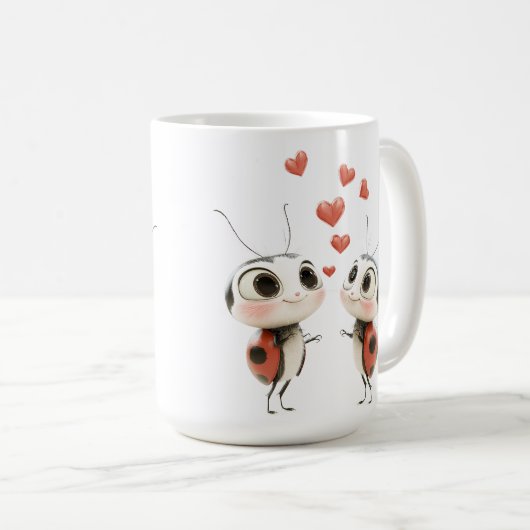 💕 Lovebug Ladybug Mok – Schattigee & Gezellige Si (Voorkant rechts)