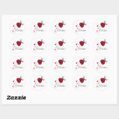 Lovebug ladybug rode witte-naamsticker ronde sticker (Vel)