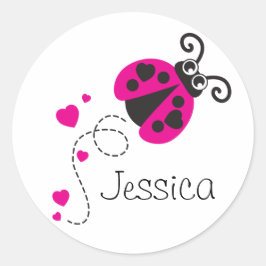 Lovebug lievebug roze witte naam sticker