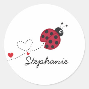 Lovebug lieveheersbeestje Naam Terug naar school Ronde Sticker
