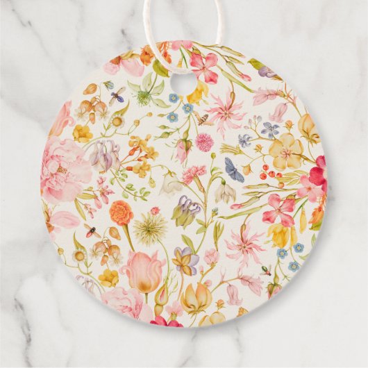 Lovebug Wildflower Baby shower Bedankjes Labels (Achterkant)