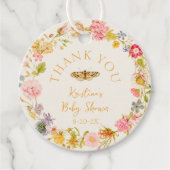 Lovebug Wildflower Baby shower Bedankjes Labels (Voorkant)