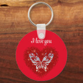 Lovecore passion hart en glitter butterfly sleutelhanger (Voorkant)