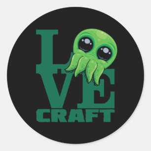 Lovecraft Baby Cthulhu Design – Spookachtige Schat Ronde Sticker
