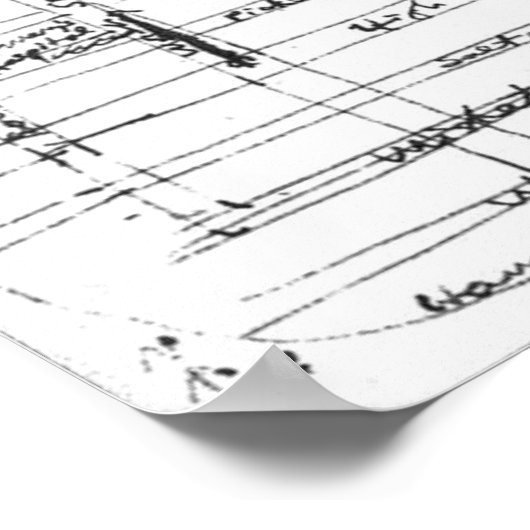 Lovecraft Sketch van Arkham Poster (Hoek)