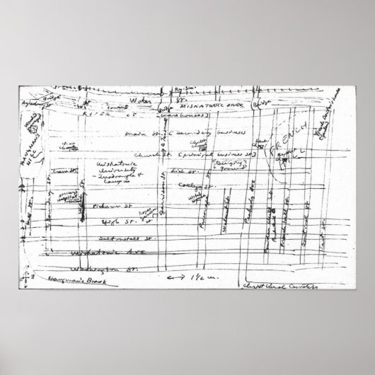 Lovecraft Sketch van Arkham Poster (Voorkant)