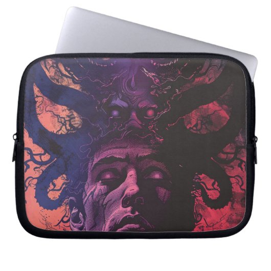 Lovecraftiaanse Donkere Fantasie Laptop Sleeve (Voorkant)