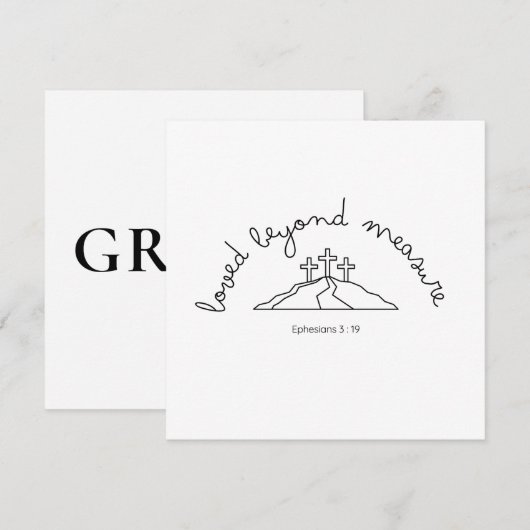 Loved Beyond Invitation Christelijk Kaart Faith (Voorkant / Achterkant)