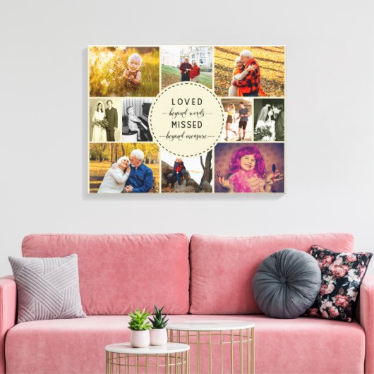 Loved Beyond Wordorial Photo Collage Natural Canvas Afdruk (Insitu (Woonkamer))