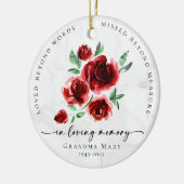 Loved Beyond Words Roses in Loving Memory Keramisch Ornament (Links)