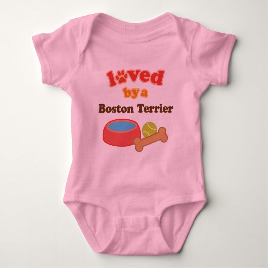 Loved by A Boston Terrier (Hondenras) Romper (Voorkant)