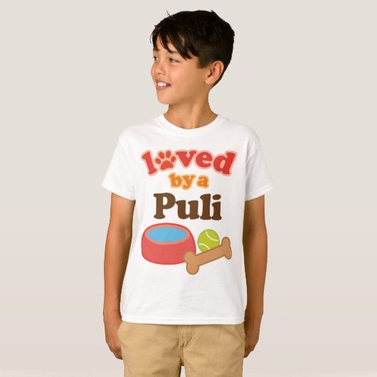 Loved by a Puli (Hondenras) T-shirt (Voorkant volledig)
