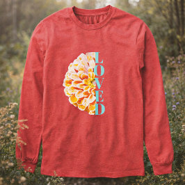 Loved By God Zinnia Flower Christian Floral Tri-Blend Shirt