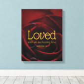 LOVED Christelijk Valentijns rode rode roze Canvas Afdruk (Insitu (Houten vloer))