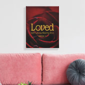 LOVED Christelijk Valentijns rode rode roze Canvas Afdruk (Insitu (Woonkamer))