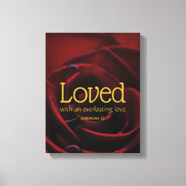 LOVED Christelijk Valentijns rode rode roze Canvas Afdruk