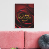 LOVED Christelijk Valentijns rode rode roze Canvas Afdruk (Insitu (Woonkamer))