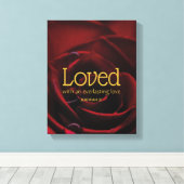 LOVED Christelijk Valentijns rode rode roze Canvas Afdruk (Insitu (Houten vloer))