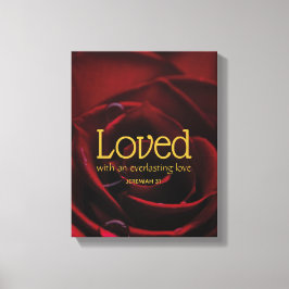 LOVED Christelijk Valentijns rode rode roze Canvas Afdruk