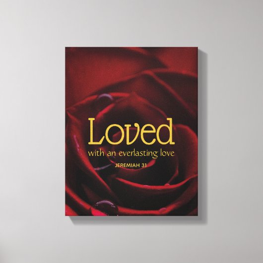LOVED Christelijk Valentijns rode rode roze Canvas Afdruk (Voorkant)