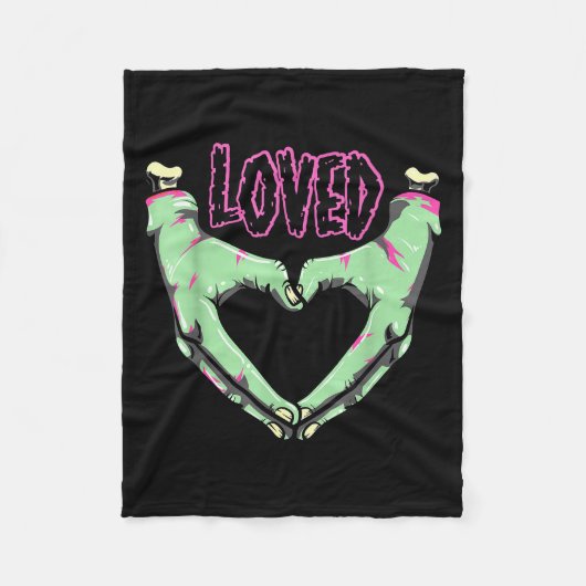 Loved Creepy Monster Hands Heart Pastel Goth Valen Fleece Deken (Voorkant)