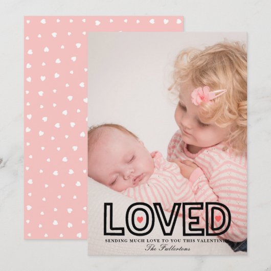 Loved Cute Valentijnsdag-fotokaart (Voorkant / Achterkant)