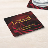 LOVED Eversustainable Love Red Rose Aangepaste VAL Kartonnen Onderzetters (Schuin)