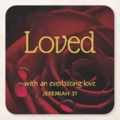 LOVED Eversustainable Love Red Rose Aangepaste VAL Kartonnen Onderzetters (Voorkant)