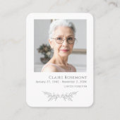 Loved Forever Floral Photo Prayer Card Visitekaartje (Voorkant)