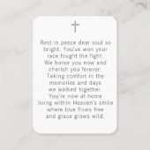 Loved Forever Floral Photo Prayer Card Visitekaartje (Achterkant)