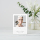 Loved Forever Floral Photo Prayer Card Visitekaartje (Staand voorkant)
