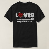 Loved John 316 Leopard Heart Valentines Day Christ T-shirt (Design voorkant)