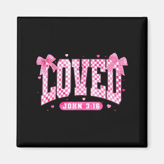 Loved John 3 16 Christian Loves Valentine's Day Go Magneet (Voorkant)