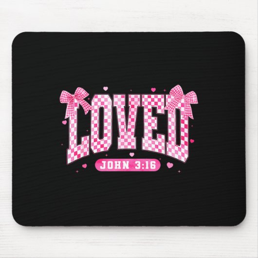 Loved John 3 16 Christian Loves Valentine's Day Go Muismat (Voorkant)