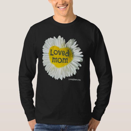 Loved mam Heart Daisy Moederdag Flower 2 T-shirt (Voorkant)