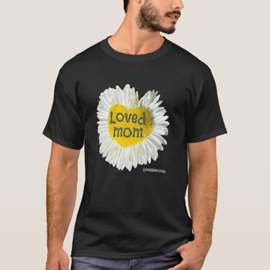 Loved mam Heart Daisy Moederdag Flower 2 T-shirt (Voorkant)