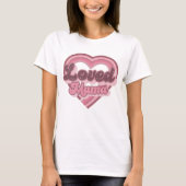 Loved Mama Retro Valentijnsdag roze Modern T-shirt (Voorkant)