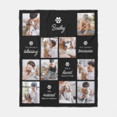 Loved & Missed Pet Dog Memorial 10-Photo Collage Fleece Deken (Voorkant)