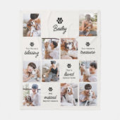 Loved & Missed Pet Dog Memorial 10-Photo Collage Fleece Deken (Voorkant)