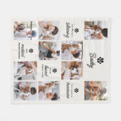 Loved & Missed Pet Dog Memorial 10-Photo Collage Fleece Deken (Voorkant (Horizontaal))