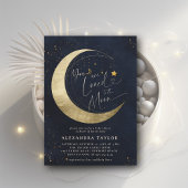 Loved Moon Mobile Dark Navy Neutraal Baby shower Kaart