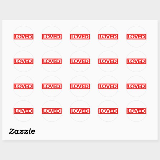 Loved Stamp Ronde Sticker (Vel)