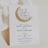 Loved to the Moon en Back Neutral Baby shower Kaart