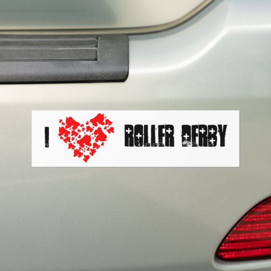LoveDerby, I, Roller Derby Bumpersticker (Op auto)