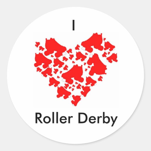 LoveDerby, I, Roller Derby Ronde Sticker (Voorkant)