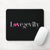 Lovegevity Logo Black Muismat (Met muis)