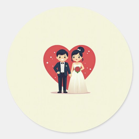 Loveheart Wedding Sticker (Voorkant)