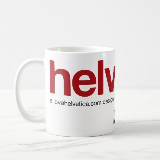 LoveHelvetica Maroon Mok (Links)