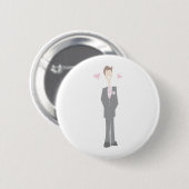 Lovehit Cartoon Groom Ronde Button 5,7 Cm (Voorkant /achterkant)